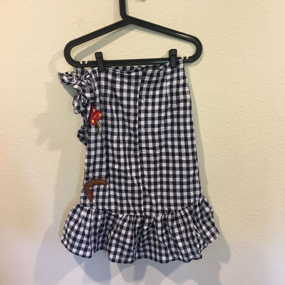 SHEIN ruffle hem grid bow tie skirt - Picture 5 of 6